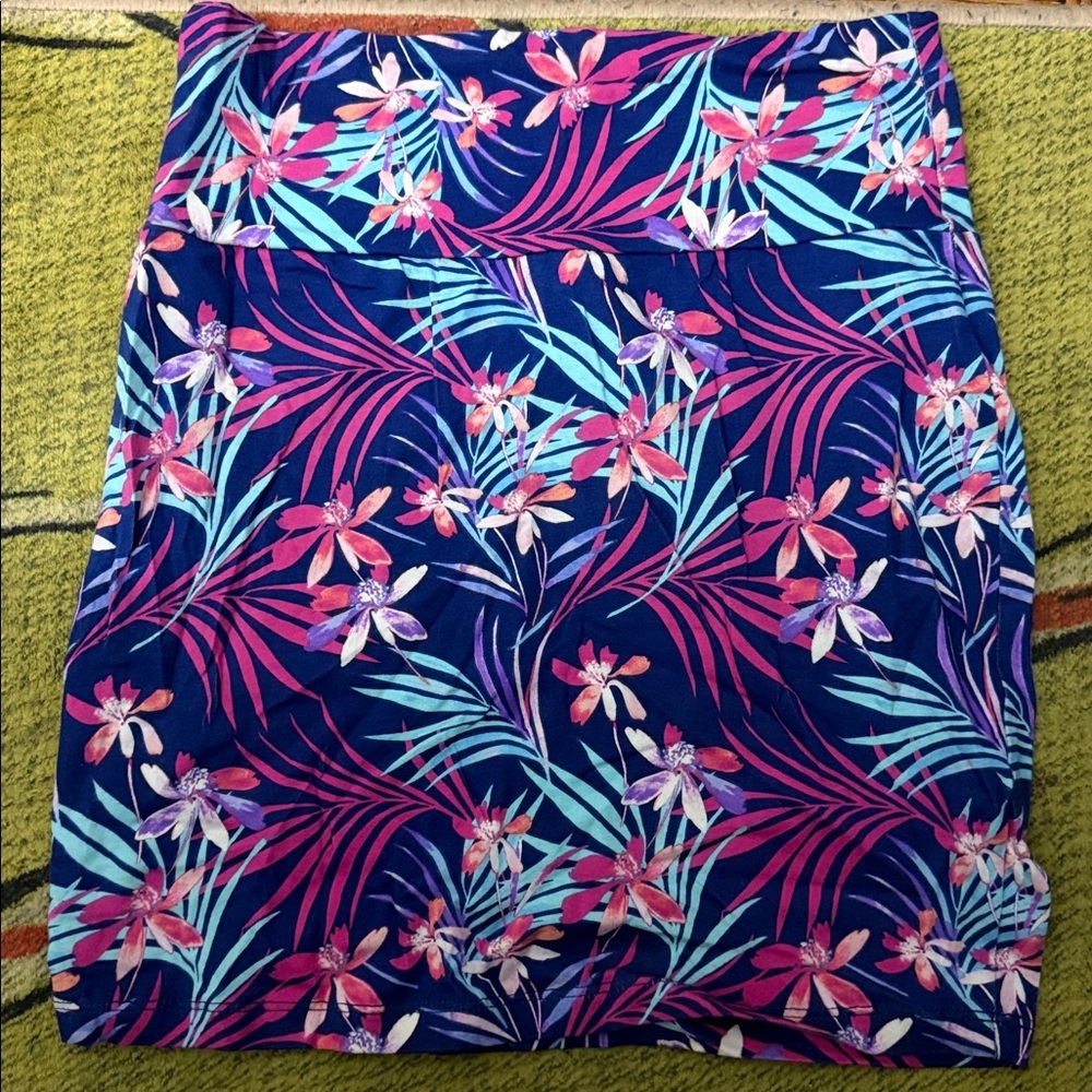 Charlotte Russe Pink and Purple Floral Skirt size S